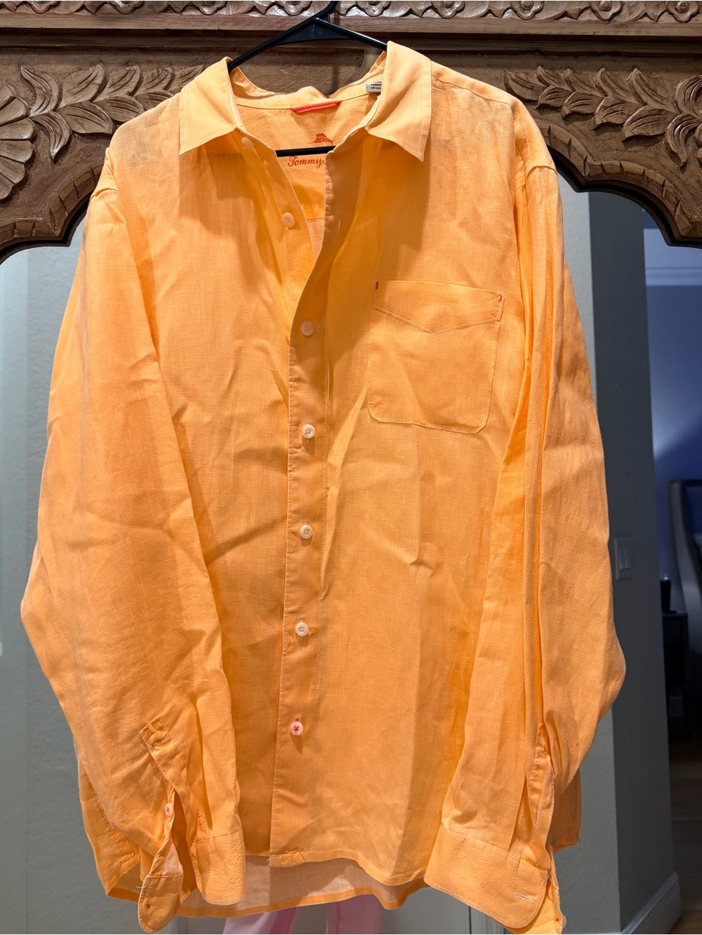 Tommy  Bahama Orange Button-Up linen Shirt BGT XL
